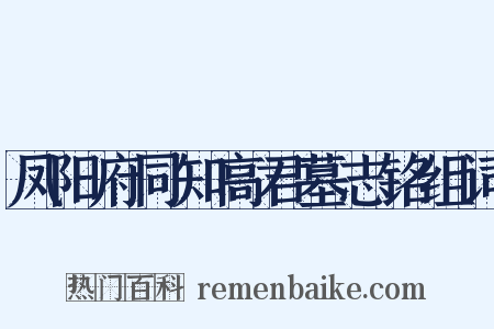 凤阳府同知高君墓志铭组词是什么意思的图片